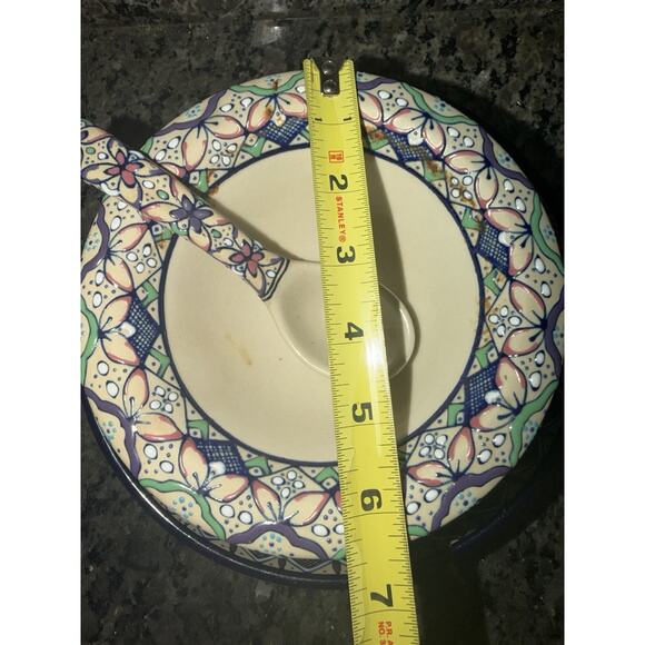 Javier Servin Mexico Talavera Soup Serving Bowl w/ Ladle & Underplate - Picture 9 of 12